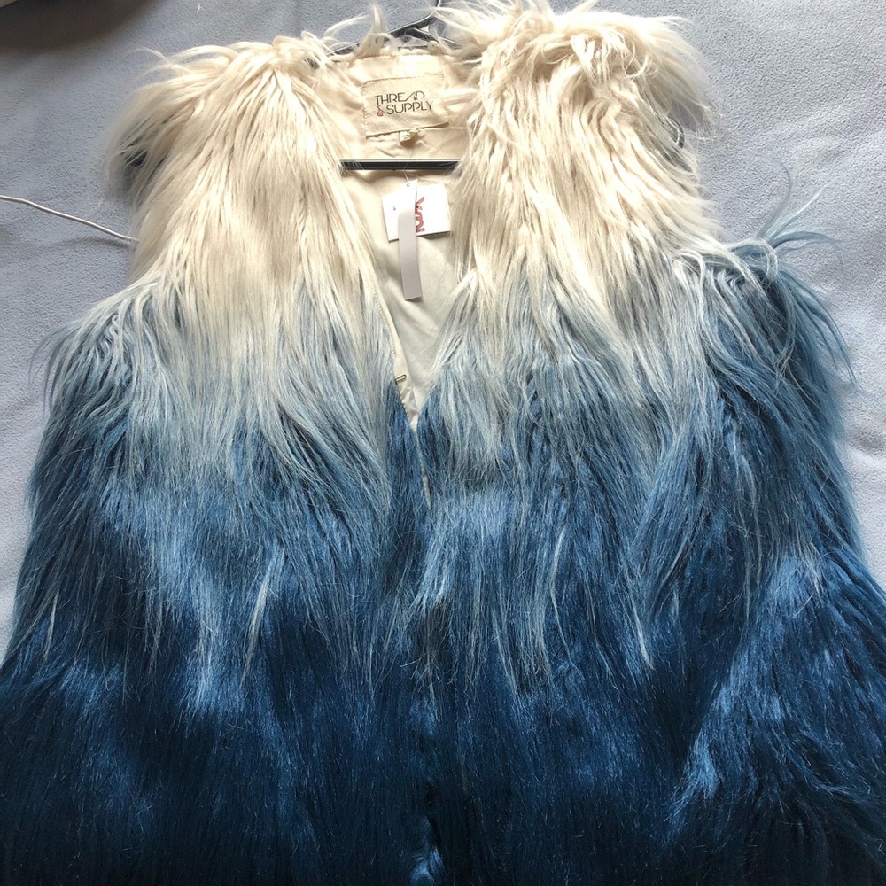 Ombré faux fur vest